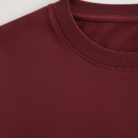 Oversized T-Shirt in Deep Wine Red - Neckline Detail