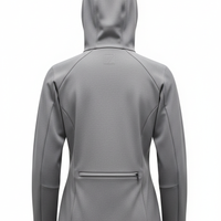 Hooded Jacket in Stone Gray - Back View